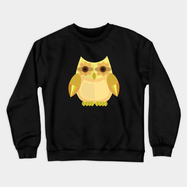 Harvest Owl - Yellow Crewneck Sweatshirt by adamzworld